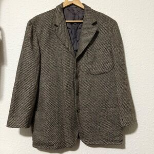 Ermenegildo Zegna cashmere Herringbone Blazer‎ Sport Three Button Brown Mens 50R